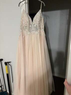 Galina Signature SWG784 Sheer Beaded Bodice A-Line Wedding Dress